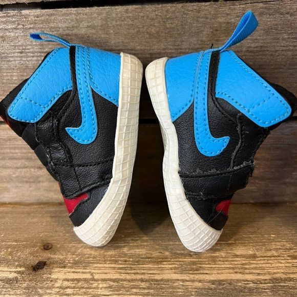 Infant Air Jordan 1 NC to Chi Black Athletic Casual Sneakers Shoes Size 2 C GUC - Picture 4 of 6